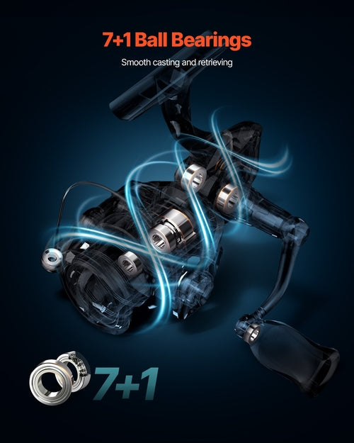 Rod And Fishing Reel Combo, IM6 Carbon Fiber Spinning Rod And Reel