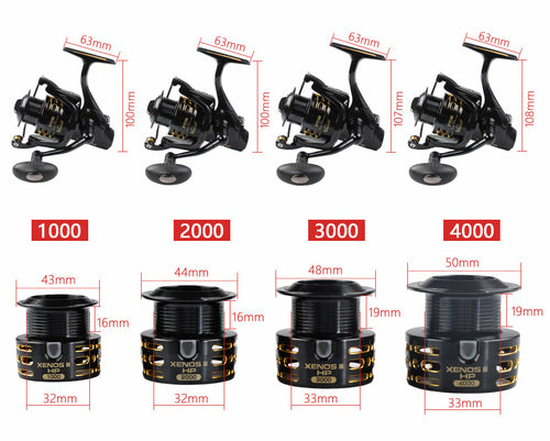 Sipnning fishing reels XENOS III HP metal spool Saltwater Wheel 6+1BB